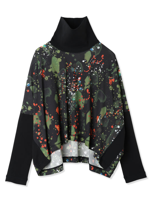 PAPER JERSEY PRINTED SQUARE CUT TOP (15 BLACK)