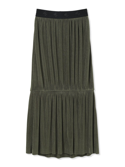 SILKY PLEATS SKIRT (66 KHAKI)