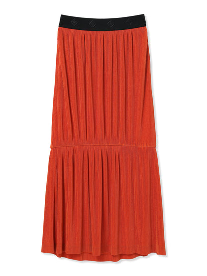SILKY PLEATS SKIRT (33 ORANGE)