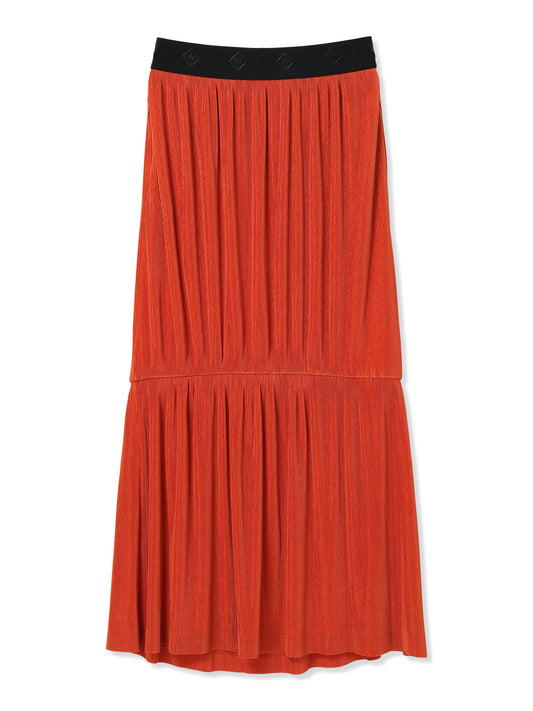 SILKY PLEATS SKIRT (33 ORANGE)