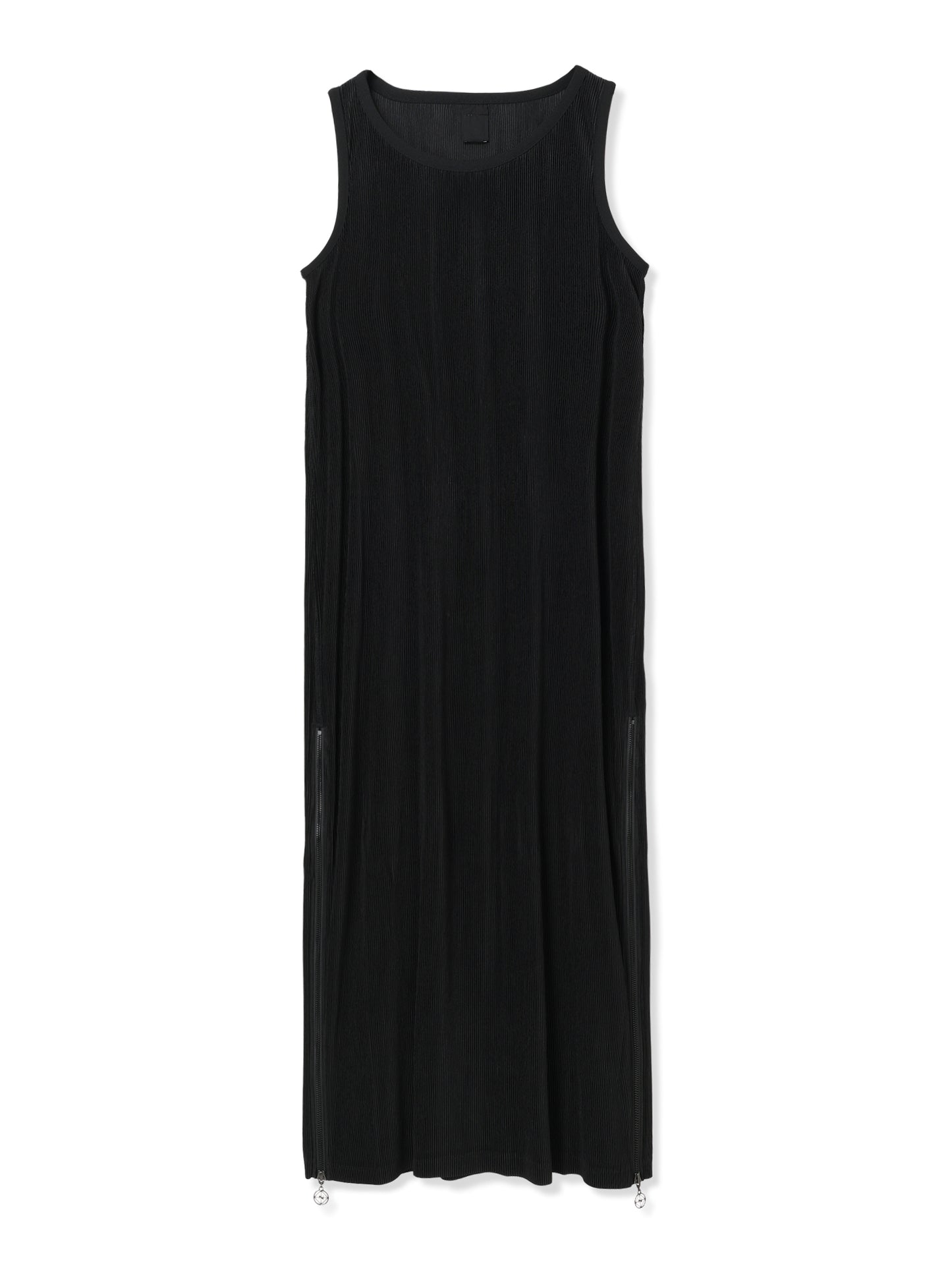SILKY PLEATS SLEEVELESS DRESS (15 BLACK)