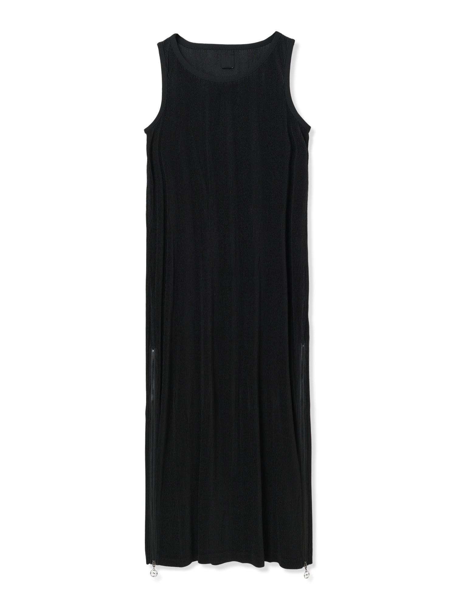 SILKY PLEATS SLEEVELESS DRESS (15 BLACK)