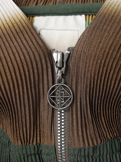 SILKY PLEATS PRINTED HOODIE