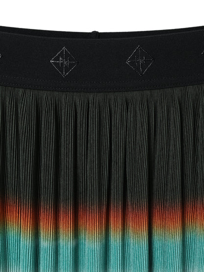 SILKY PLEATS PRINTED SKIRT