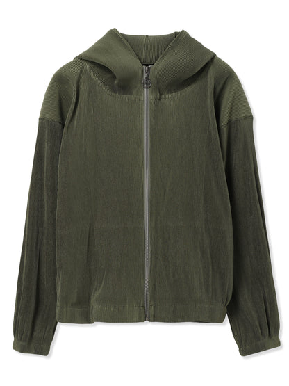 SILKY PLEATS HOODIE (66 KHAKI)