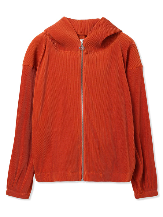SILKY PLEATS HOODIE (33 ORANGE)