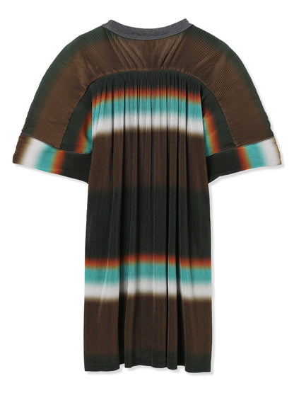 SILKY PLEATS PRINTED MINI DRESS
