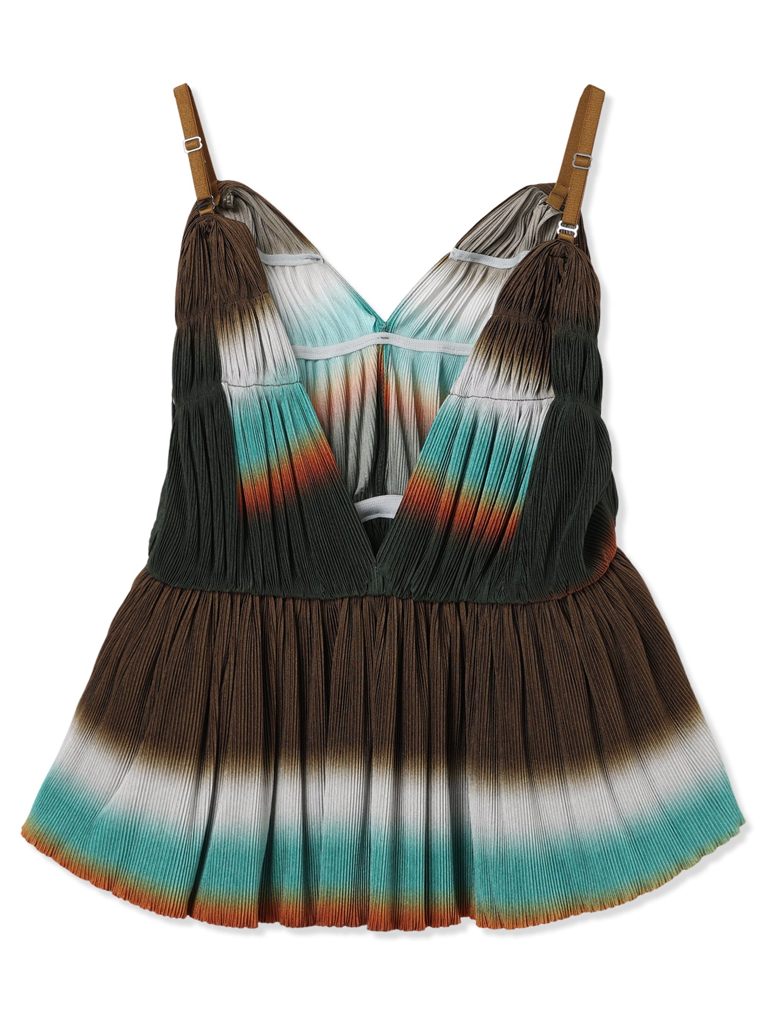 SILKY PLEATS PRINTED CAMISOLE TOP