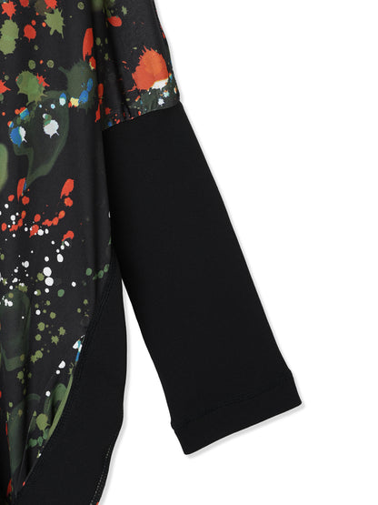 PAPER JERSEY PRINTED COCOON DRESS