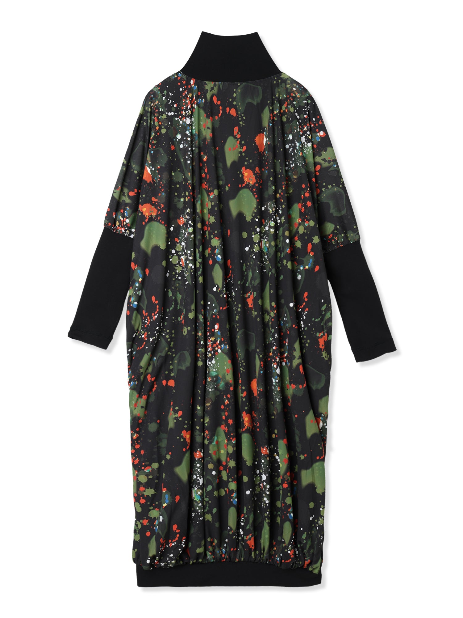 PAPER JERSEY PRINTED COCOON DRESS
