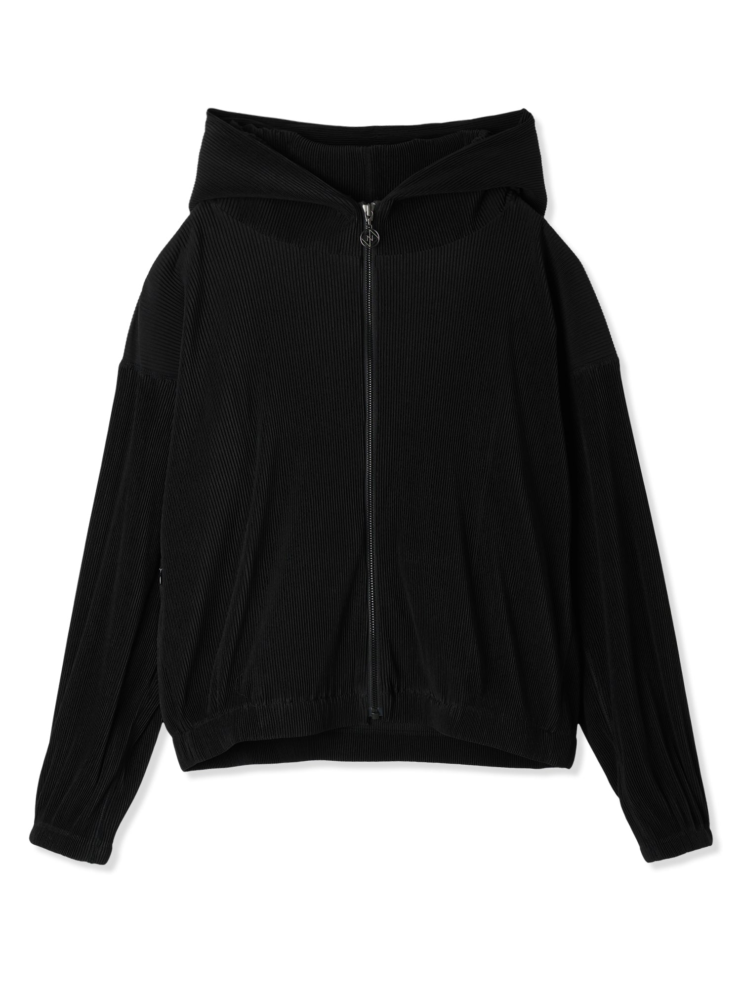SILKY PLEATS HOODIE (15 BLACK)