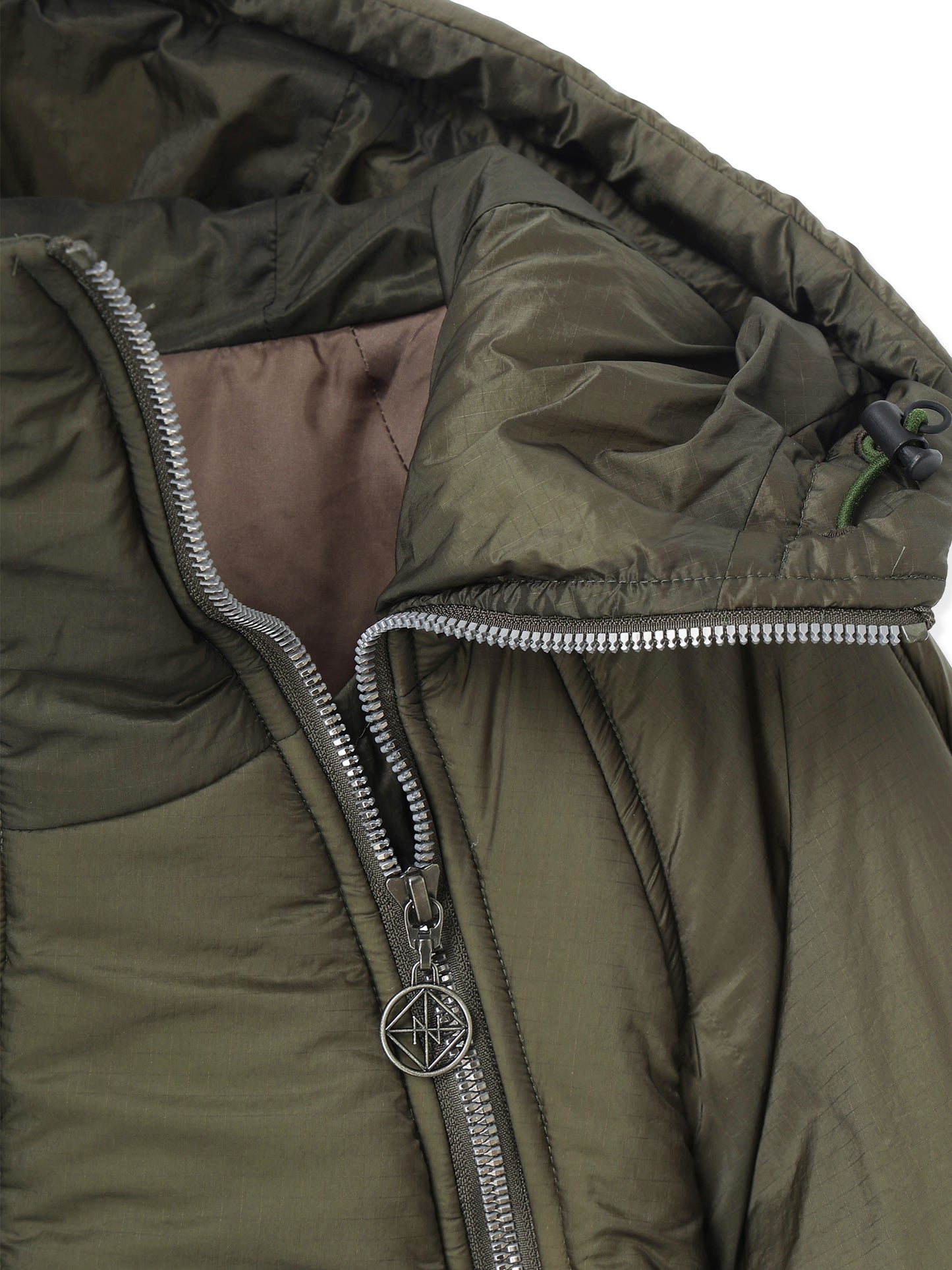 LIGHT RIPSTOP NYLON FULL ZIP HOODED PADDED JACKET 6