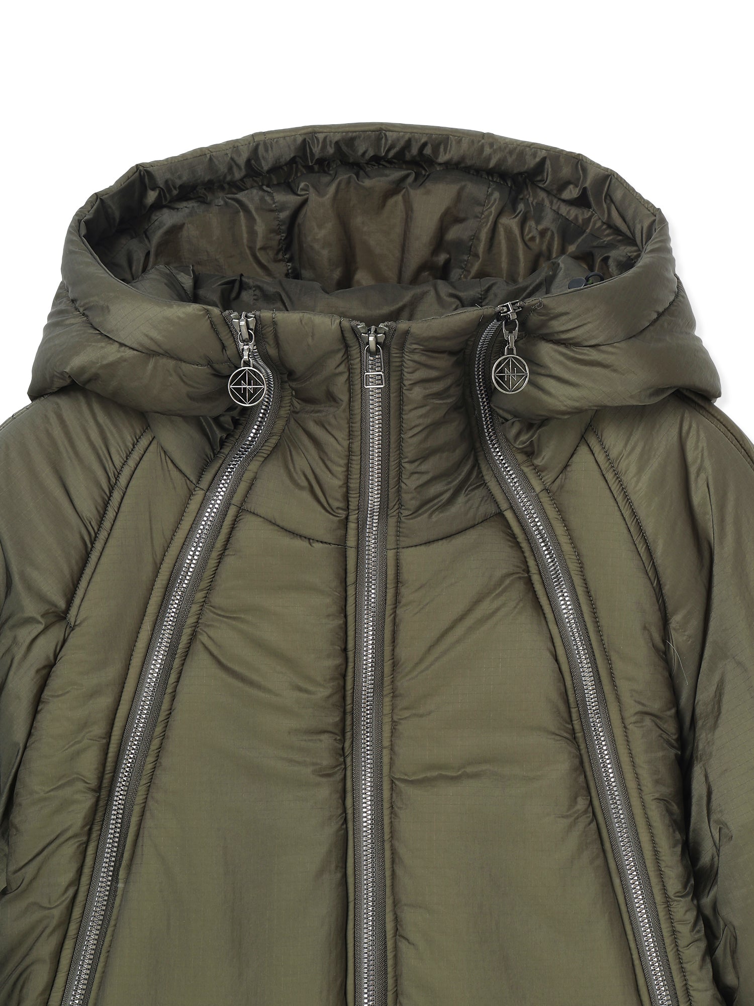 LIGHT RIPSTOP NYLON FULL ZIP HOODED PADDED JACKET 2