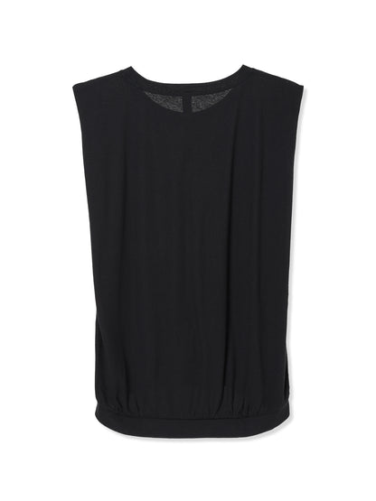 COTTON/LINEN PAPER-LIKE JERSEY FRENCH SLEEVE TOP 1