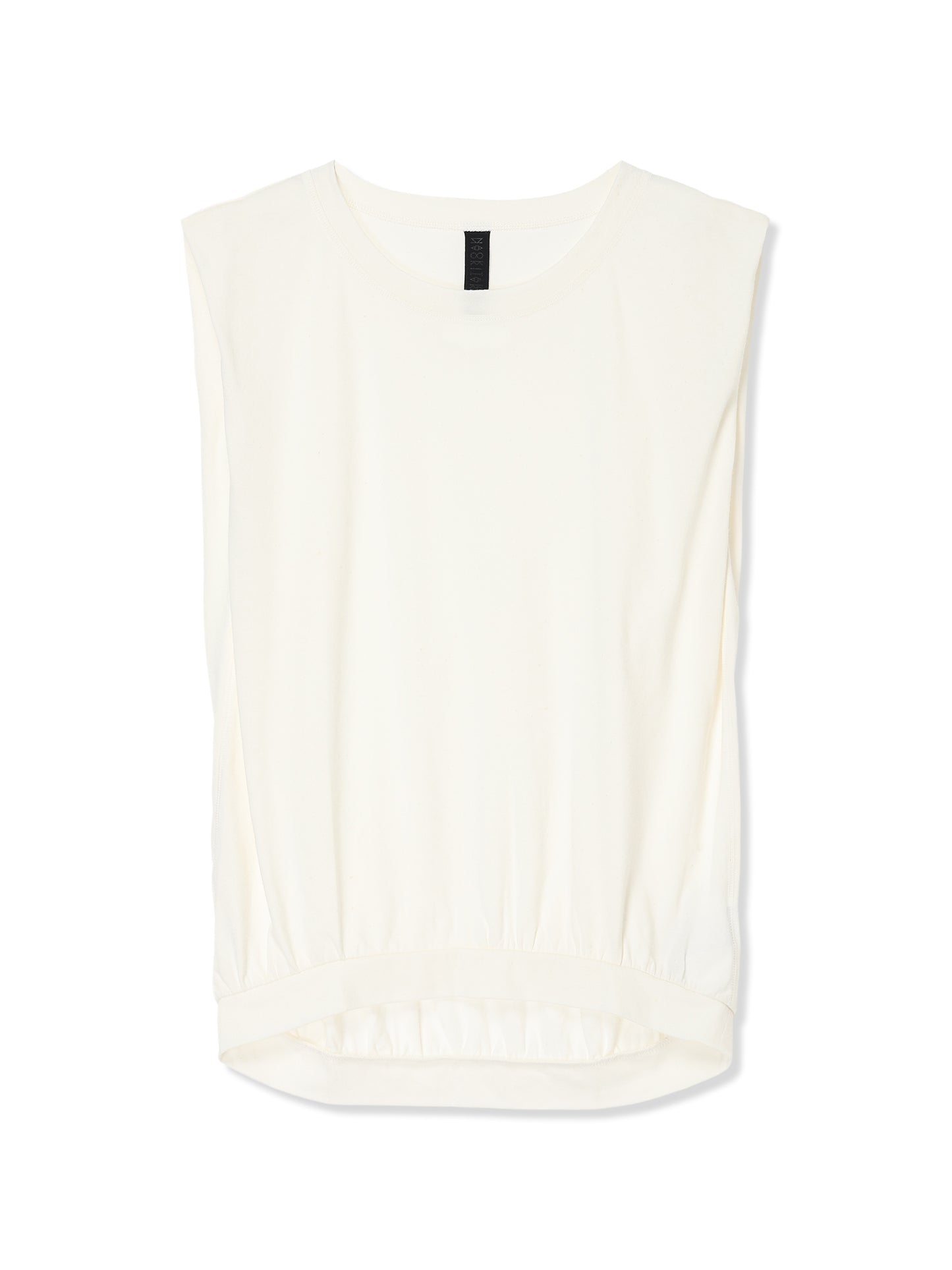 COTTON/LINEN PAPER-LIKE JERSEY FRENCH SLEEVE TOP (01 WHITE)