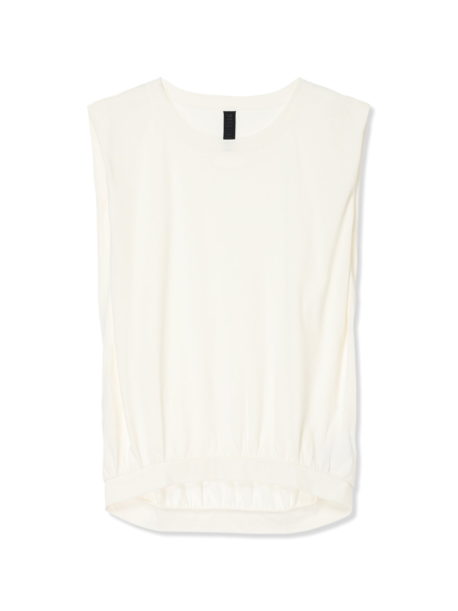 COTTON/LINEN PAPER-LIKE JERSEY FRENCH SLEEVE TOP (01 WHITE)