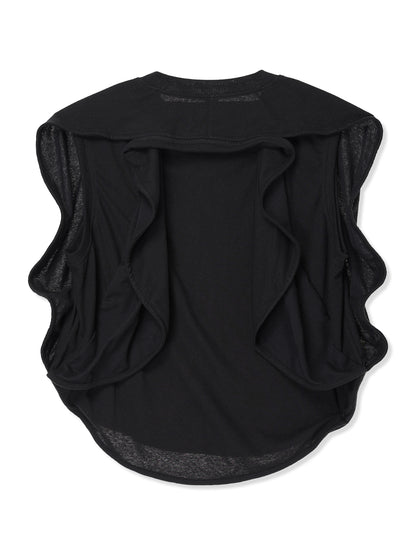 COTTON/LINEN PAPER-LIKE JERSEY CIRCLE SILHOUETTE TOP 1
