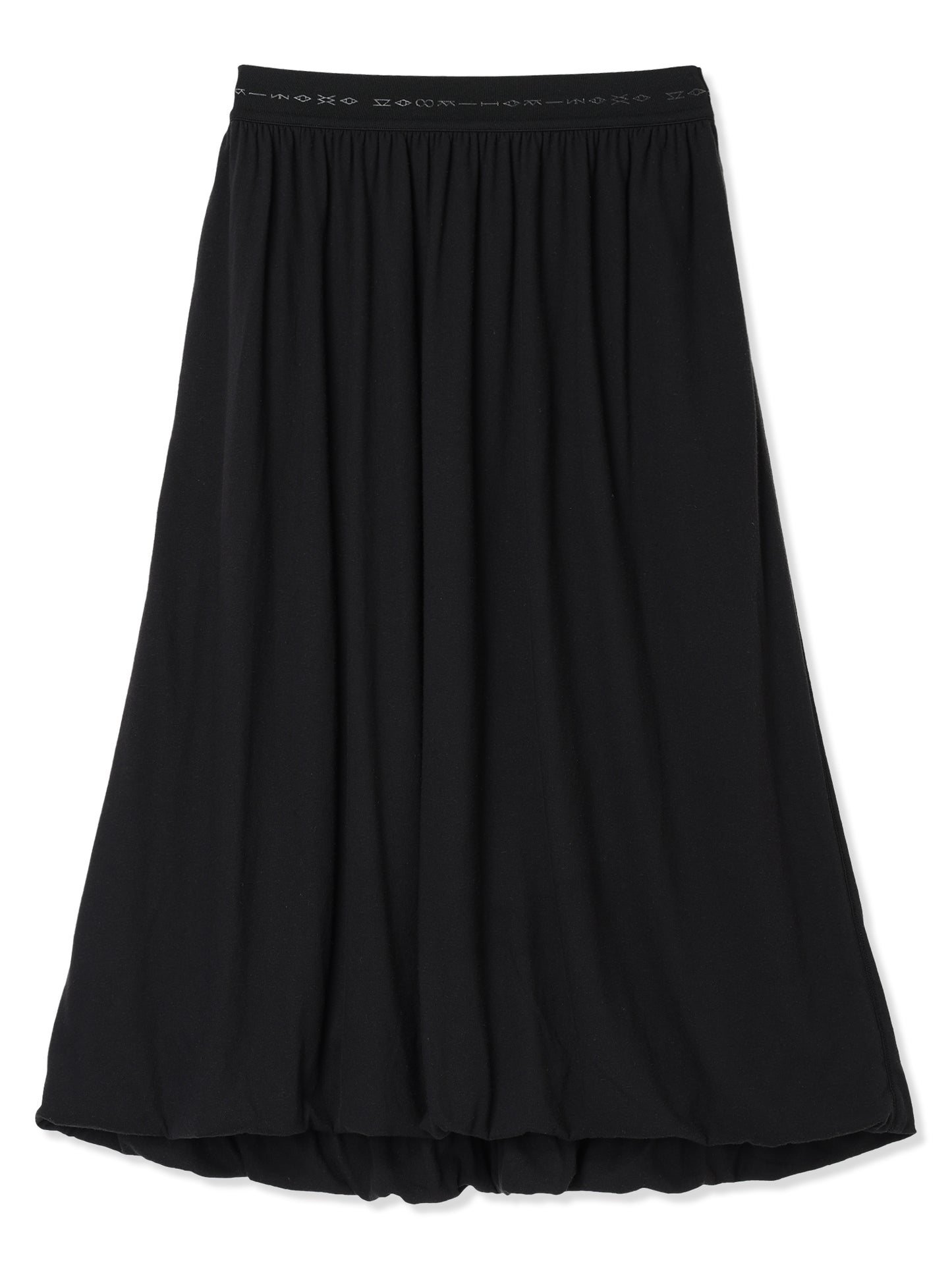 COTTON/LINEN PAPER-LIKE JERSEY SKIRT (15 BLACK)