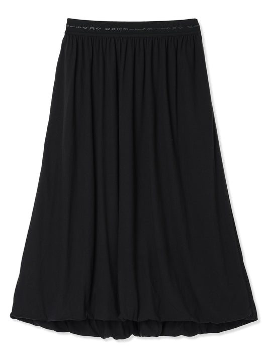 COTTON/LINEN PAPER-LIKE JERSEY SKIRT (15 BLACK)