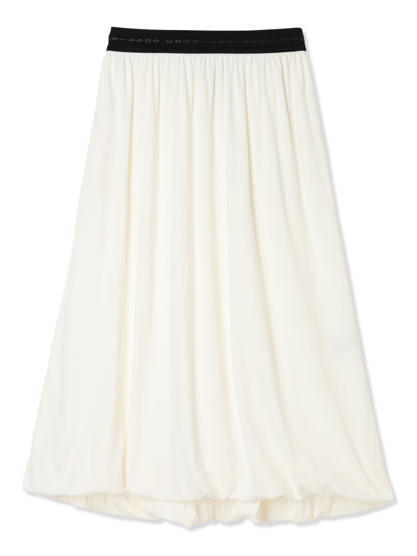 COTTON/LINEN PAPER-LIKE JERSEY SKIRT (01 WHITE)