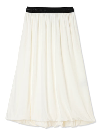 COTTON/LINEN PAPER-LIKE JERSEY SKIRT (01 WHITE)