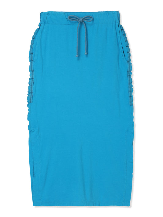 SHRINK JERSEY SIDE SLIT SKIRT (72 BLUE)