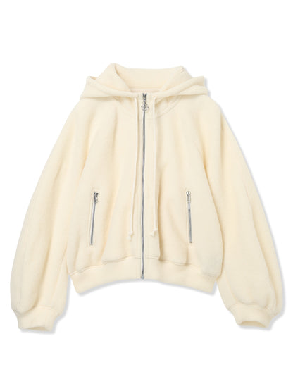 WOOL FLEECE HOODIE JACKET