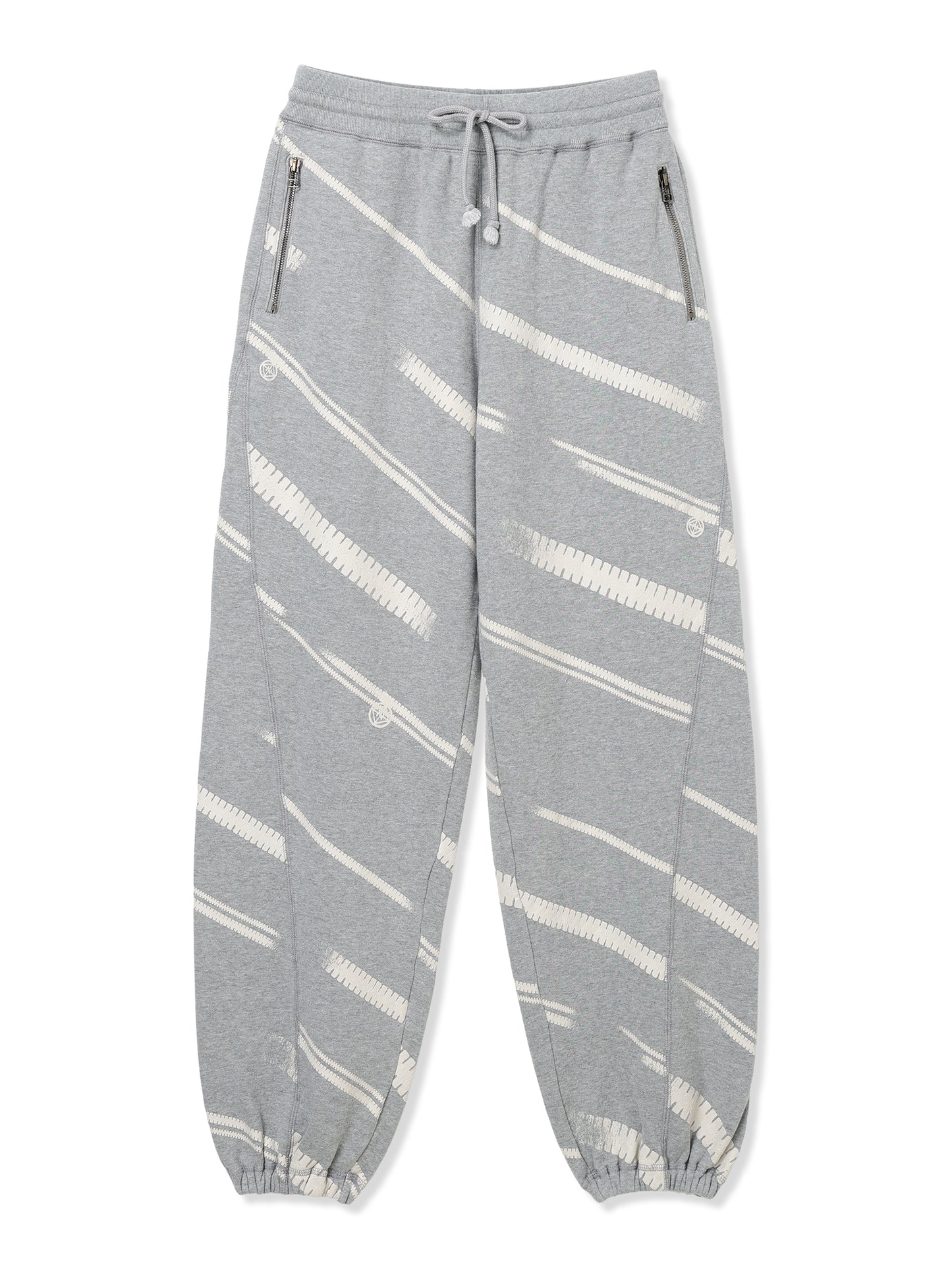 PRINT TERRY DIAGONAL ZIP JOGGER PANTS