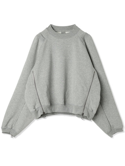 ROYAL TERRY 3D SIDE ZIP CREWNECK SWEAT SHIRT