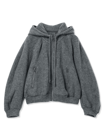WOOL FLEECE HOODIE JACKET