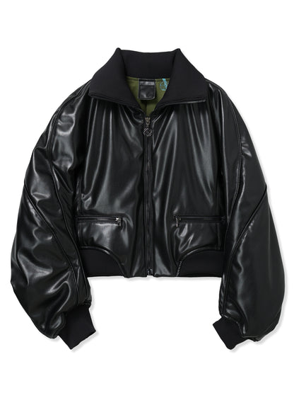 VEGAN LEATHER SHORT TRUCK JACKET