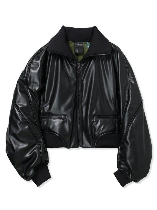 VEGAN LEATHER SHORT TRUCK JACKET