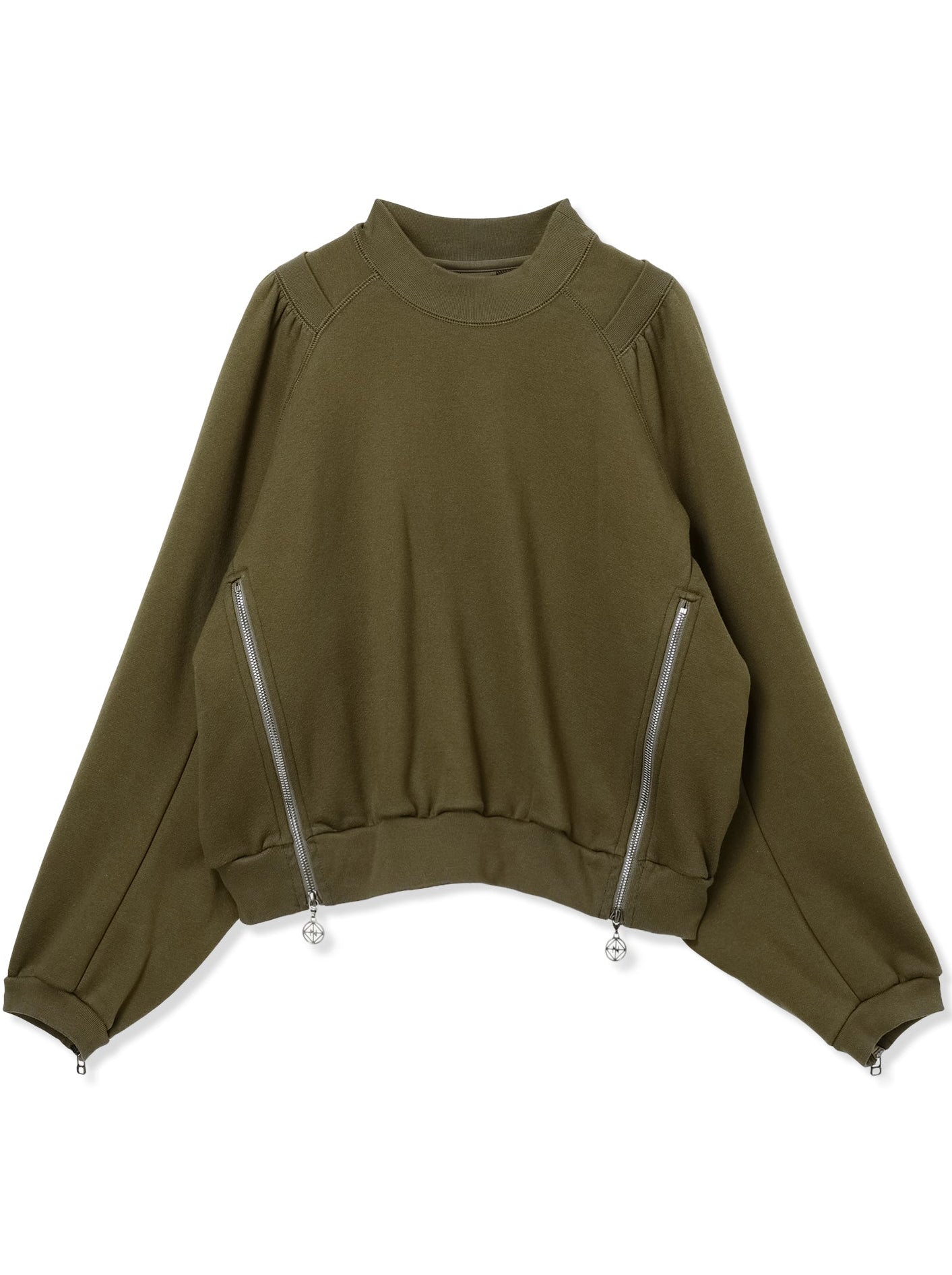 ROYAL TERRY 3D SIDE ZIP CREWNECK SWEAT SHIRT