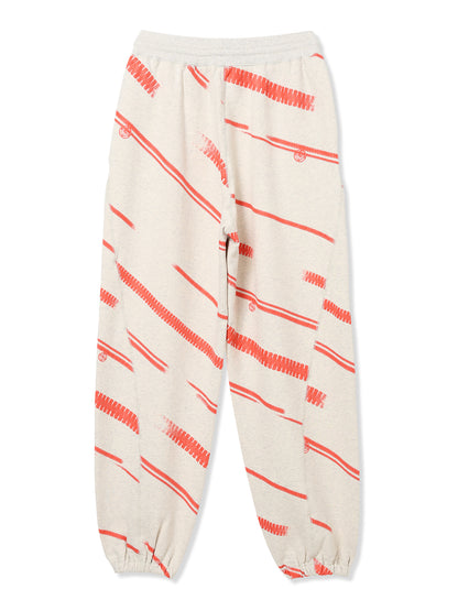 PRINT TERRY DIAGONAL ZIP JOGGER PANTS