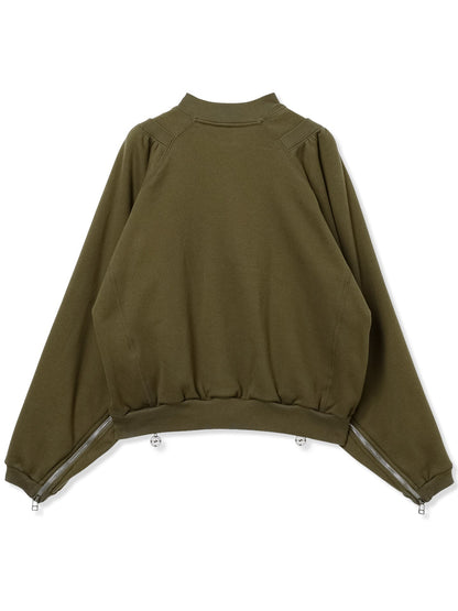 ROYAL TERRY 3D SIDE ZIP CREWNECK SWEAT SHIRT