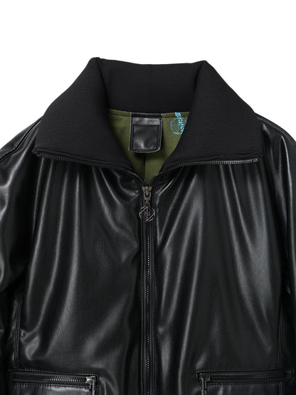 VEGAN LEATHER SHORT TRUCK JACKET