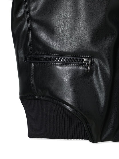 VEGAN LEATHER SHORT TRUCK JACKET