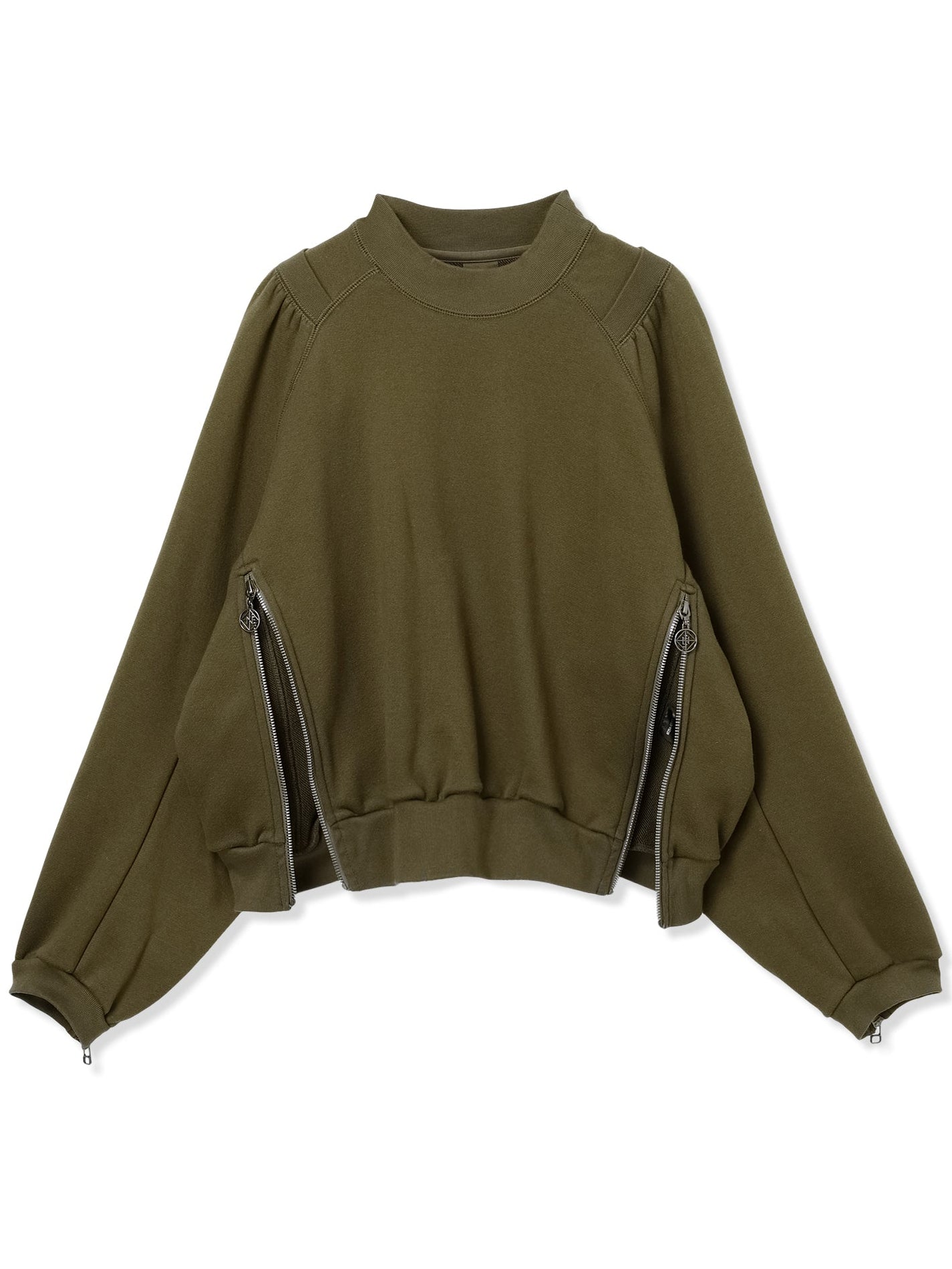 ROYAL TERRY 3D SIDE ZIP CREWNECK SWEAT SHIRT