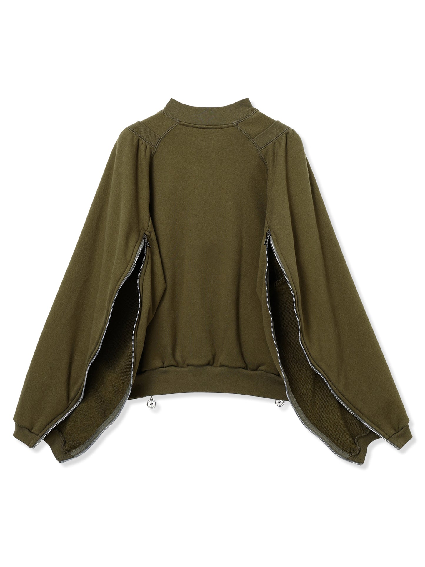 ROYAL TERRY 3D SIDE ZIP CREWNECK SWEAT SHIRT